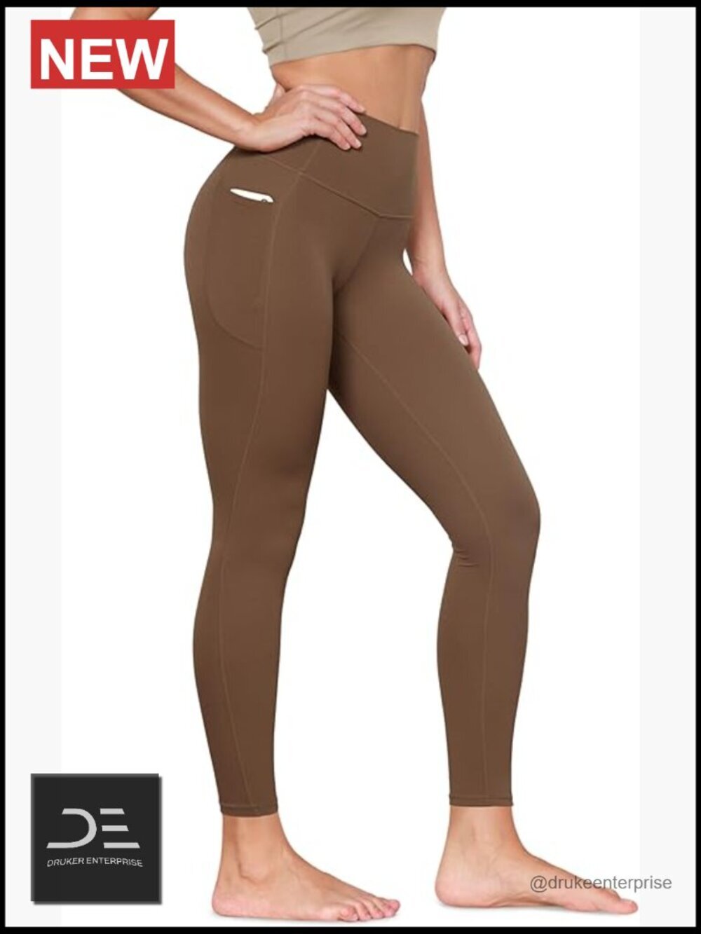 Buttery Soft High Waist Yoga Leggings with Pockets 28" Inseam